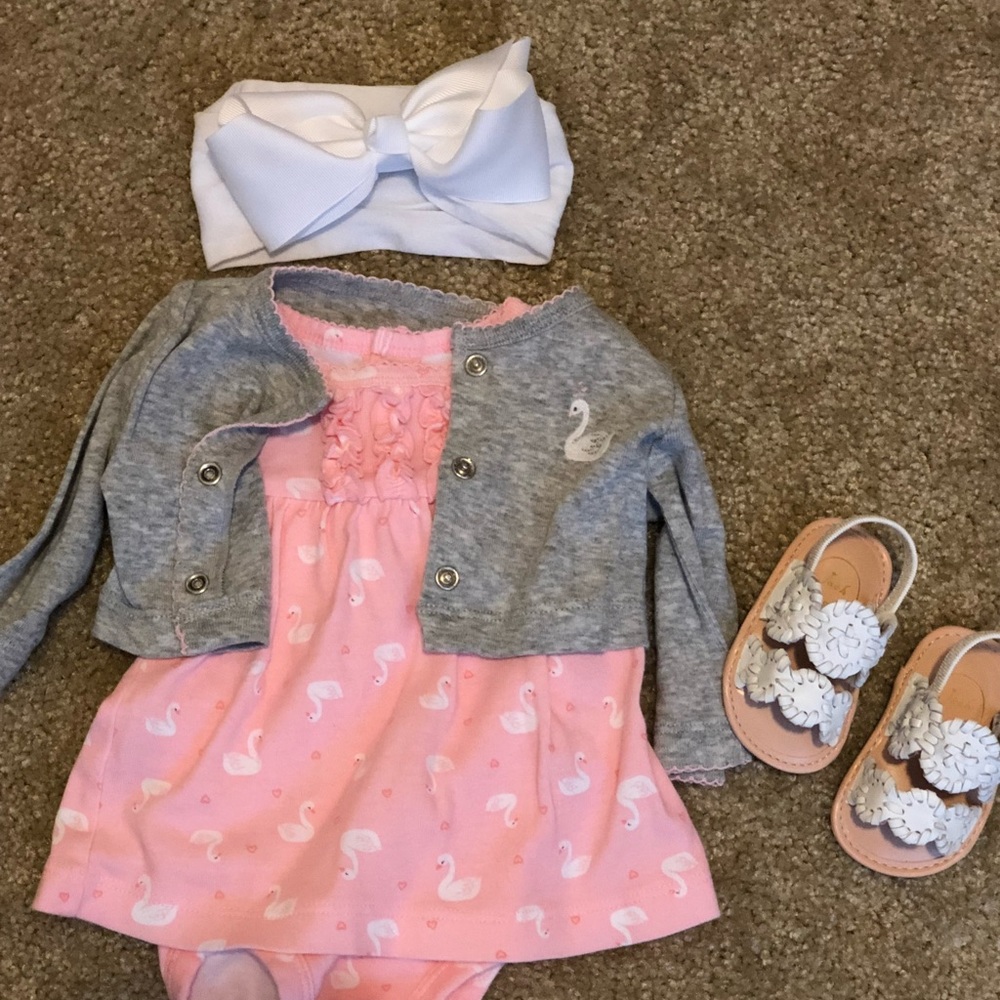 Dress and cardigan